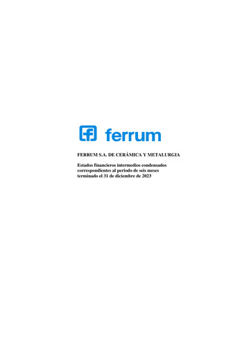 Thumbnail Ferrum S.A. de Cerámica y Metalurgia Half-year Report 2023-h1