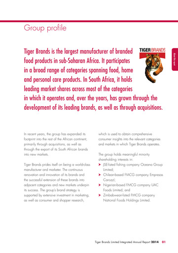 Thumbnail Tiger Brands Annual Report 2014