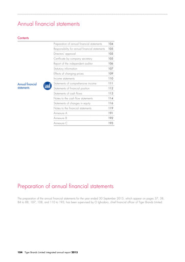 Thumbnail Tiger Brands Financial Statement 2015