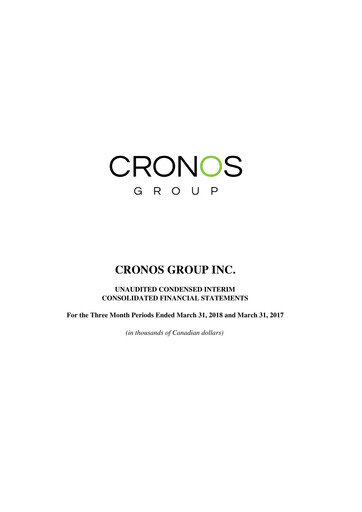 Thumbnail Cronos Group
 Financial Statement 2018-q1