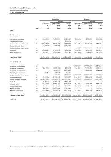 Thumbnail Central Plaza Hotel Financial Statement 2014