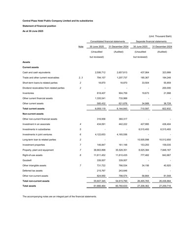 Thumbnail Central Plaza Hotel Financial Statement 2025-h1