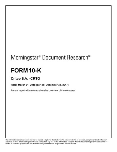 Thumbnail Criteo Annual Report 2017