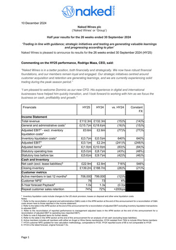 Thumbnail Naked Wines Half-year Report 2025-h1