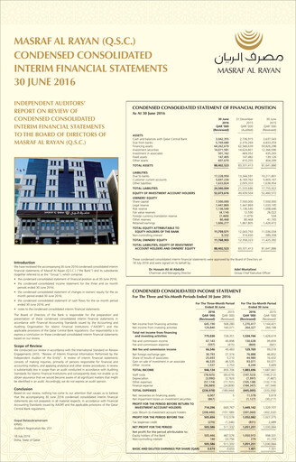 Thumbnail Masraf Al Rayan Half-year Report 2016-h1