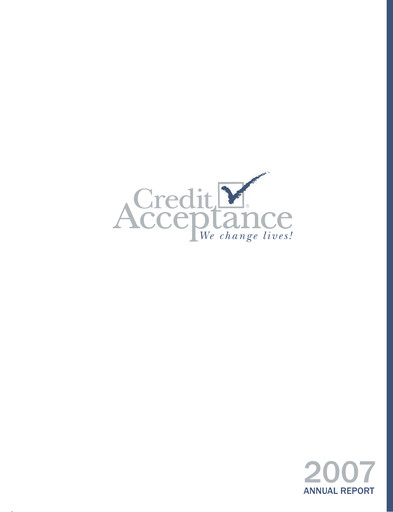Thumbnail Credit Acceptance
 Annual Report 2007