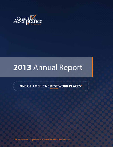 Thumbnail Credit Acceptance
 Annual Report 2013