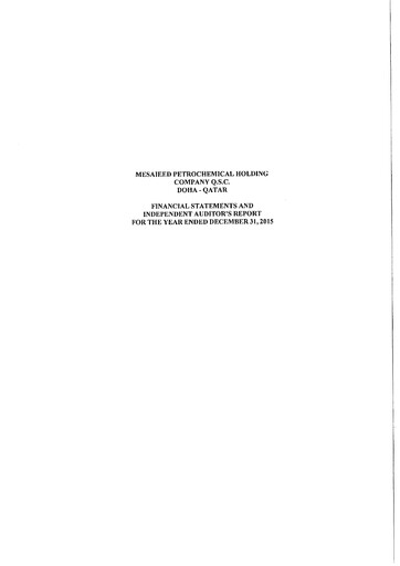 Thumbnail Mesaieed Petrochemical Holding Company Financial Statement 2015