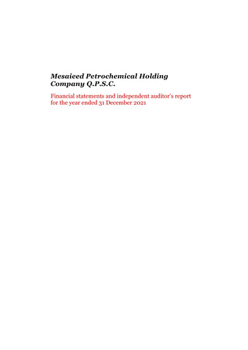 Thumbnail Mesaieed Petrochemical Holding Company Financial Statement 2021