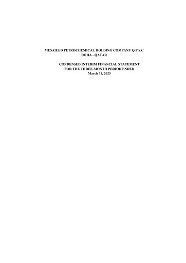 Vorschaubild Mesaieed Petrochemical Holding Company Quartalsbericht 2025-q1