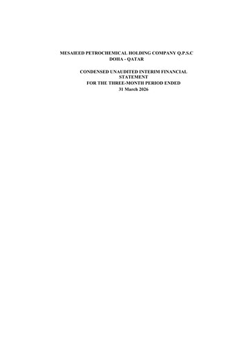 Thumbnail Mesaieed Petrochemical Holding Company Quarterly Report 2026-q1
