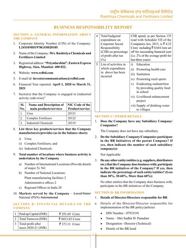 Thumbnail Rashtriya Chemicals and Fertilizers ESG Report 2020-2021