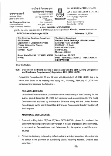 Thumbnail Rashtriya Chemicals and Fertilizers Quarterly Report 2025-q3