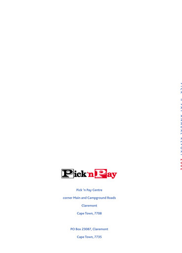 Miniature Pick n Pay Stores Rapport annuel 2002