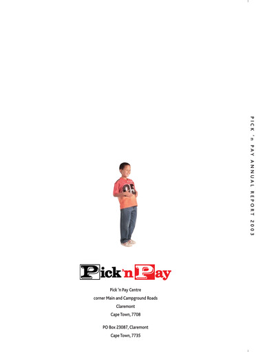 Miniature Pick n Pay Stores Rapport annuel 2003