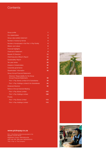 Miniature Pick n Pay Stores Rapport annuel 2007