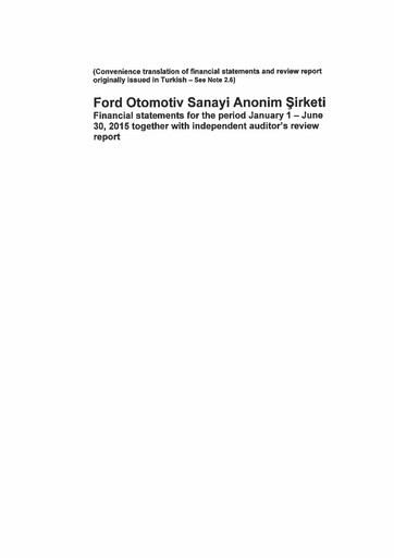 Thumbnail Ford Otosan
 Half-year Report 2015-h1