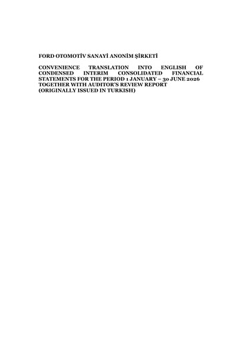 Thumbnail Ford Otosan
 Half-year Report 2026-h1