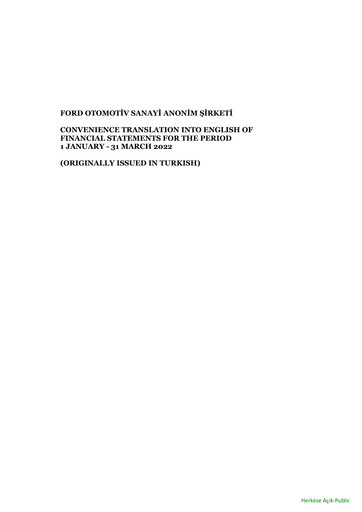 Miniature Ford Otosan
 Rapport trimestriel 2022-q1