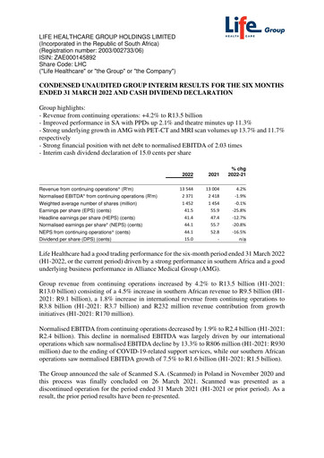 Thumbnail Life Healthcare Group Half-year Report 2022-h1