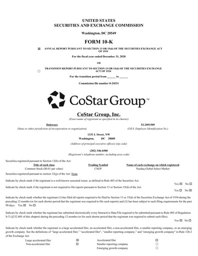 Miniature CoStar Group Rapport annuel 2020