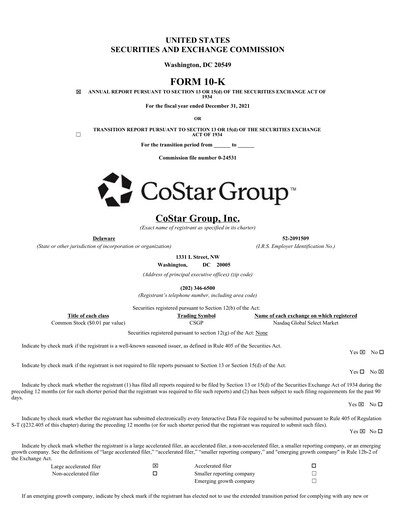 Miniature CoStar Group Rapport annuel 2021