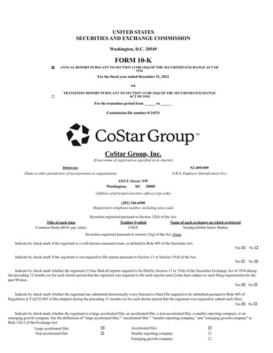 Miniature CoStar Group Rapport annuel 2022