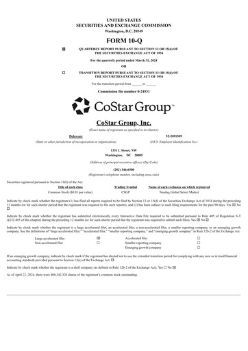 Thumbnail CoStar Group Quarterly Report 2024-q1