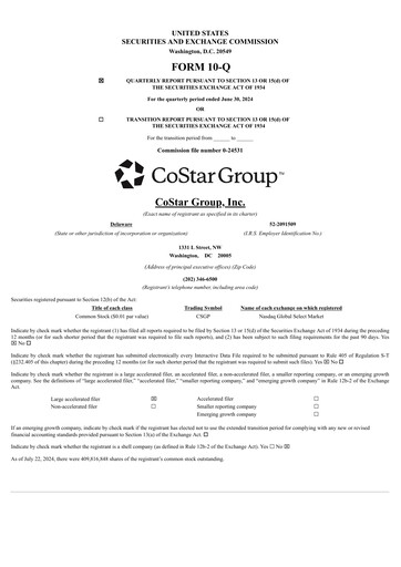 Thumbnail CoStar Group Quarterly Report 2024-q2