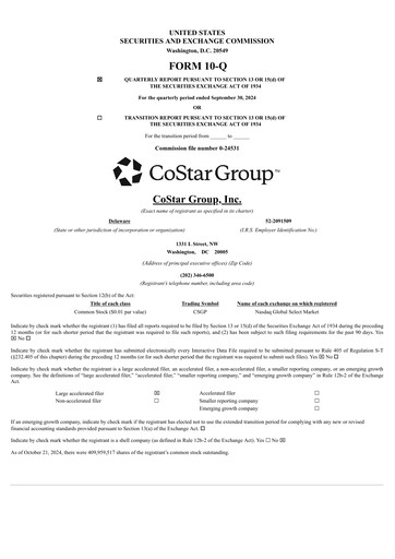 Thumbnail CoStar Group Quarterly Report 2024-q3