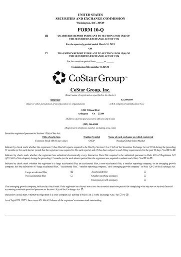 Thumbnail CoStar Group Quarterly Report 2025-q1