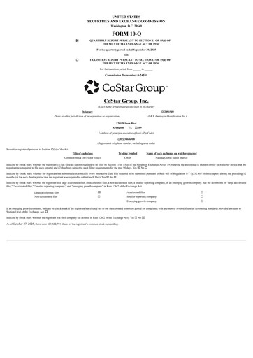 Thumbnail CoStar Group Quarterly Report 2025-q3