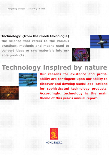 Miniature Kongsberg Gruppen Rapport annuel 2000