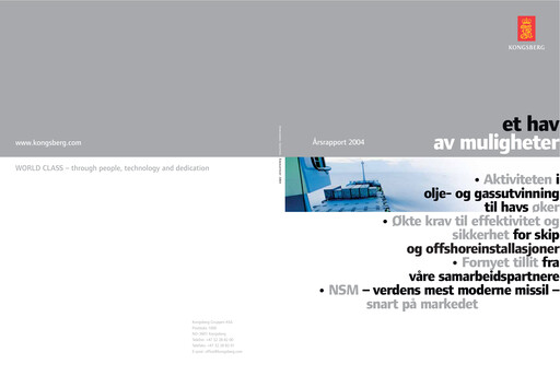 Thumbnail Kongsberg Gruppen Annual Report 2004
