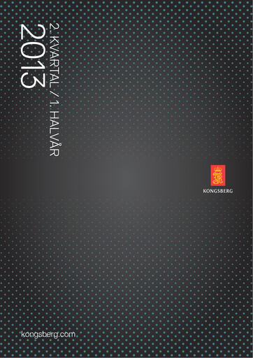 Thumbnail Kongsberg Gruppen Quarterly Report 2013-q2