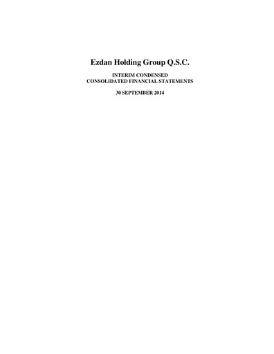 Thumbnail Ezdan Holding Group Financial Statement 2014-9m
