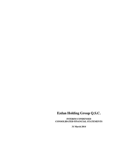 Thumbnail Ezdan Holding Group Financial Statement 2014-q1