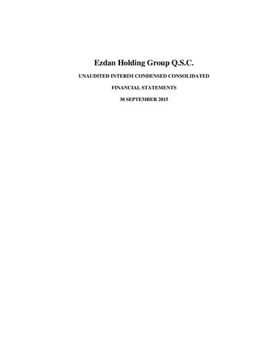 Thumbnail Ezdan Holding Group Financial Statement 2015-9m