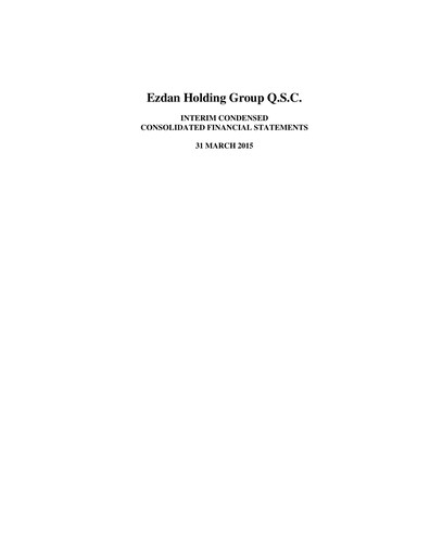 Thumbnail Ezdan Holding Group Financial Statement 2015-q1