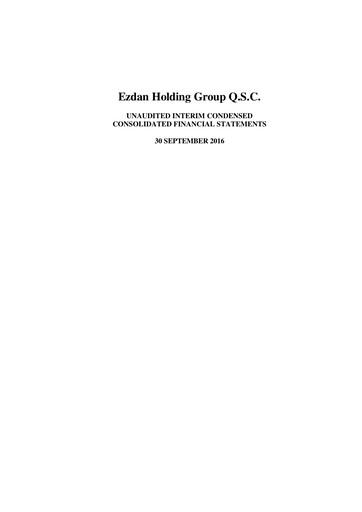 Thumbnail Ezdan Holding Group Financial Statement 2016-9m
