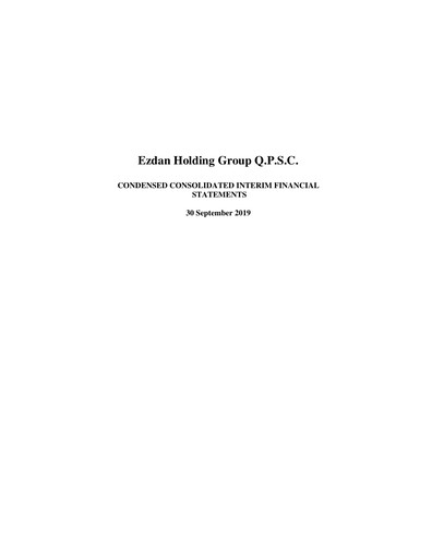 Thumbnail Ezdan Holding Group Financial Statement 2019-9m