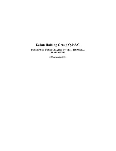 Thumbnail Ezdan Holding Group Financial Statement 2021-9m