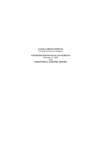 Thumbnail Savola Group Financial Statement 2009