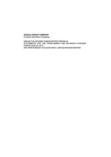 Thumbnail Savola Group Financial Statement 2014-h1