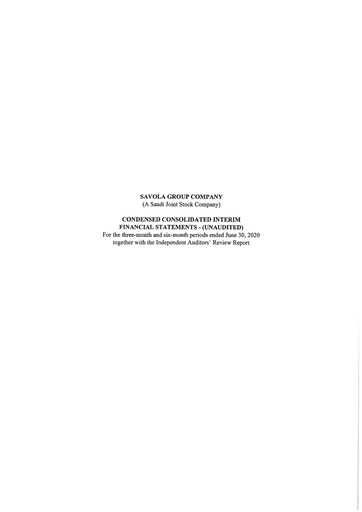 Thumbnail Savola Group Financial Statement 2020-h1