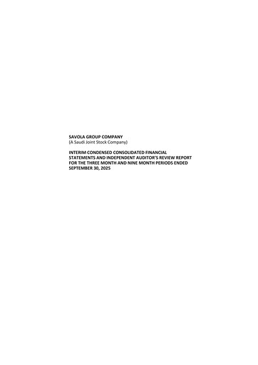 Thumbnail Savola Group Quarterly Report 2025-q3