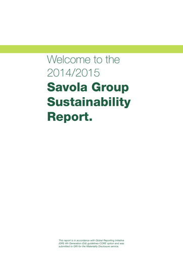 Thumbnail Savola Group Sustainability Report 2015