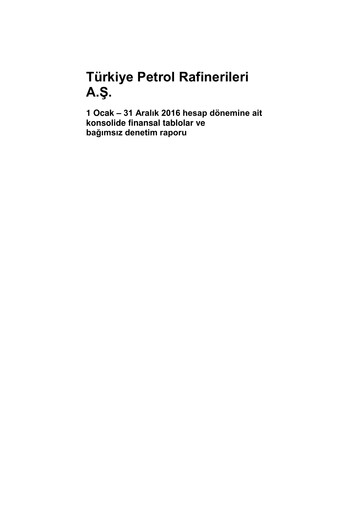 Thumbnail Türkiye Petrol Rafinerileri Financial Statement 2016