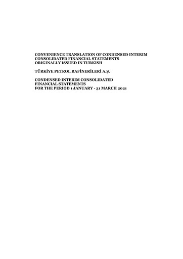 Thumbnail Türkiye Petrol Rafinerileri Quarterly Report 2021-q1