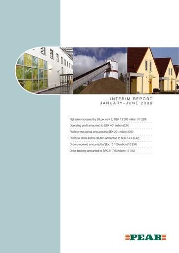 Miniature Peab Rapport semestriel 2006-h1